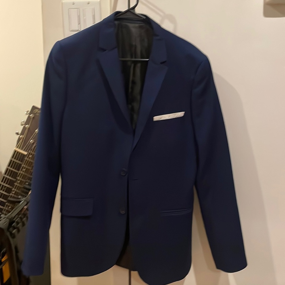 Men’s blue slim H&M suit 33x32 40 regular like new